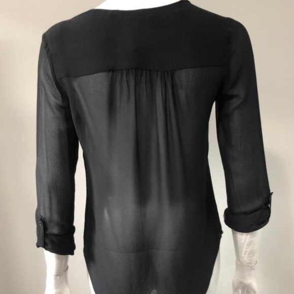 Babaton Finley Black Silk Blouse Shirt Small - Picture 3 of 9